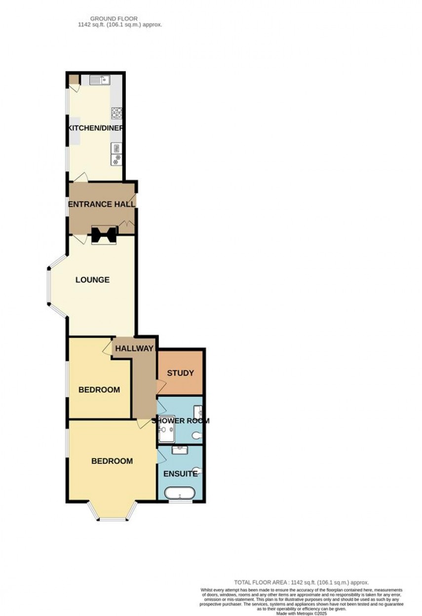 Floorplan for Flat 4, The Park, Broad Walk, Buxton