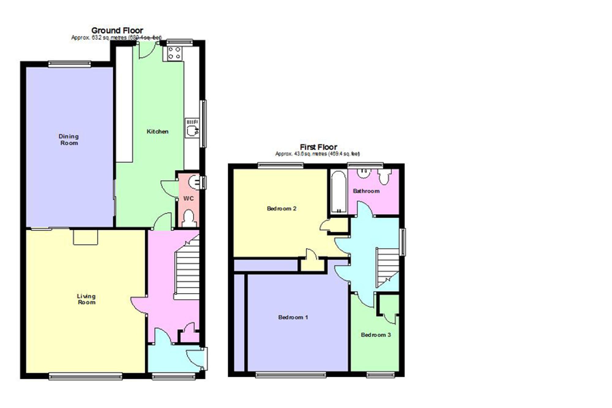 Floorplan for Langholm Road, East Boldon, NE36