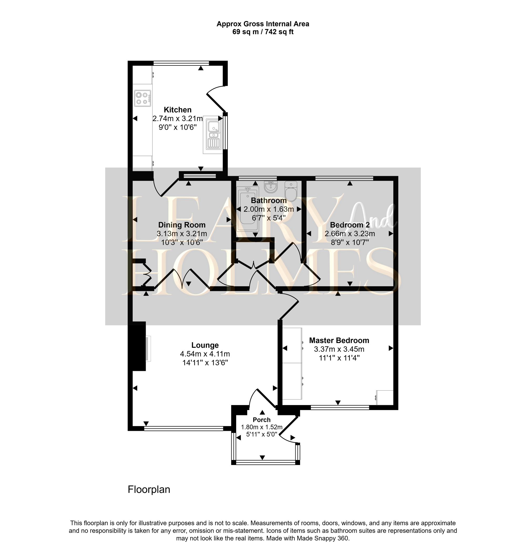 Floorplan for Windsor Drive, Cleadon, SR6