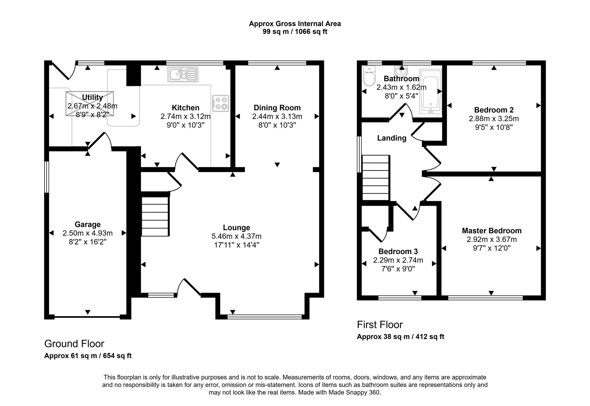Floorplan for Fern Drive, Cleadon, SR6