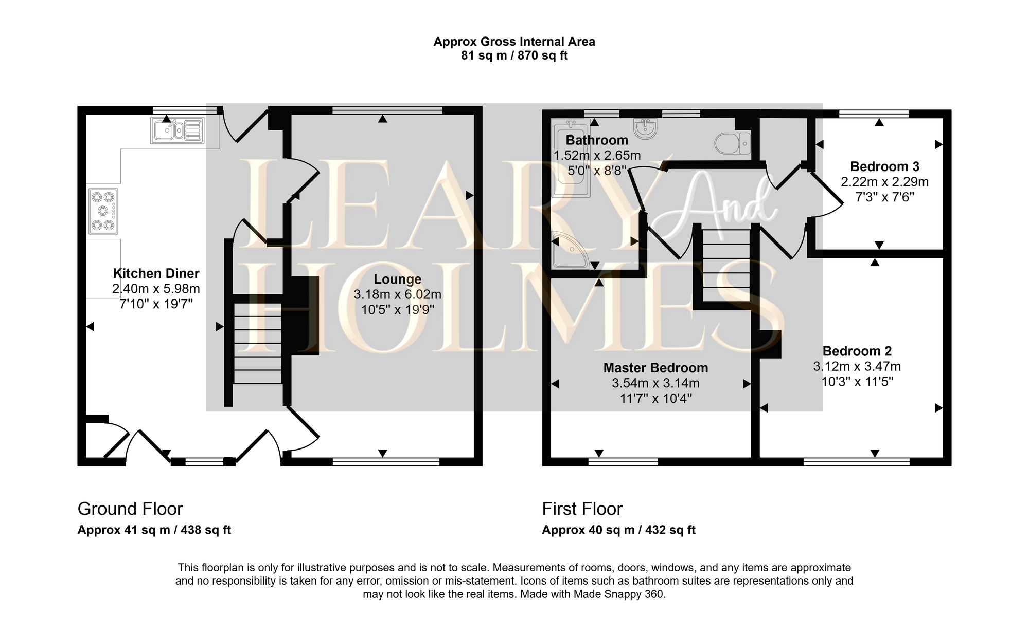 Floorplan for Soane Gardens, South Shields, NE34