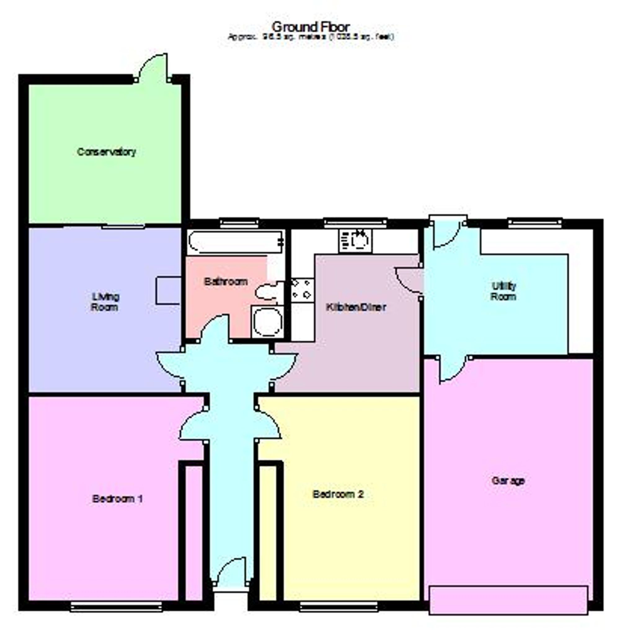 Floorplan for Ravensbourne Avenue, East Boldon, NE36