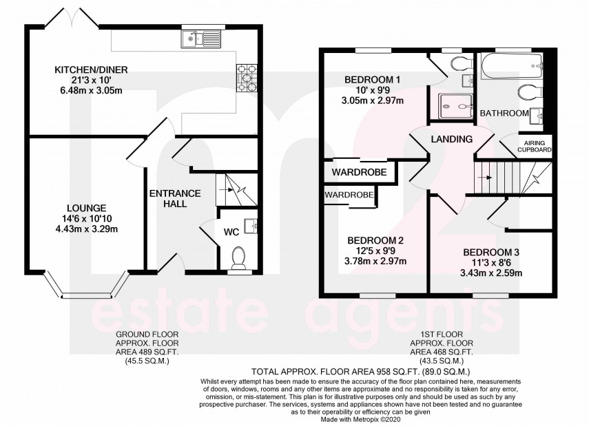 Floorplan for Oakfield, Cwmbran, Torfaen