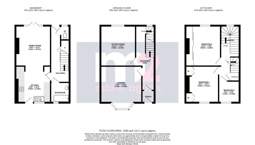 Floorplan for Clyffard Crescent, Newport