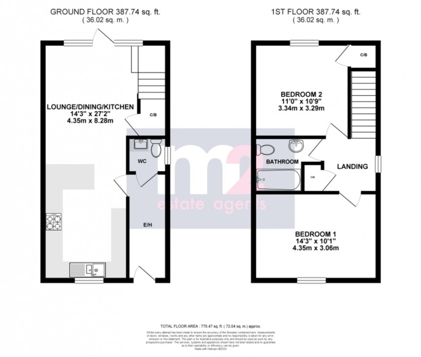 Floorplan for Usk, Monmouthshire
