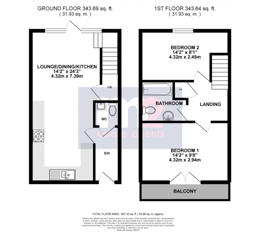 Floorplan for Usk, Monmouthshire