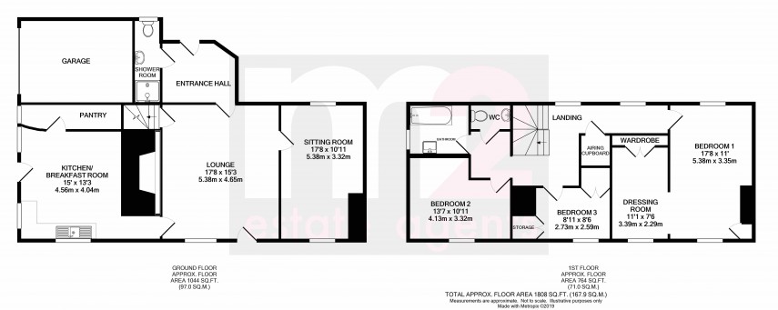 Floorplan for Four Ash Street, Usk, Monmouthshire