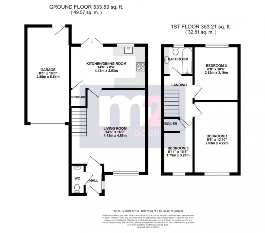 Floorplan for Rogerstone, Newport