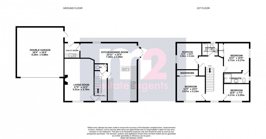 Floorplan for Croesonen Gardens, Abergavenny, Monmouthshire