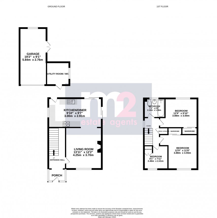 Floorplan for Penperlleni, Pontypool, Monmouthshire