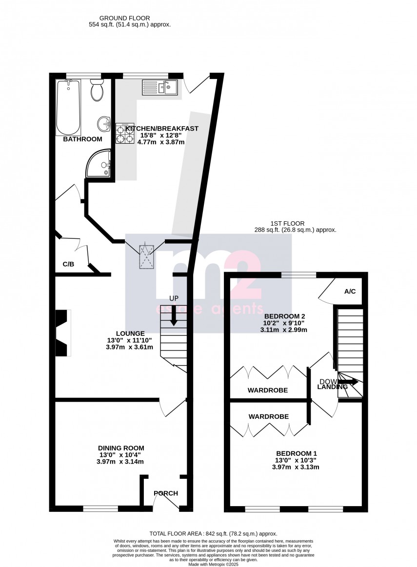 Floorplan for New Market Street, Usk, Monmouthshire