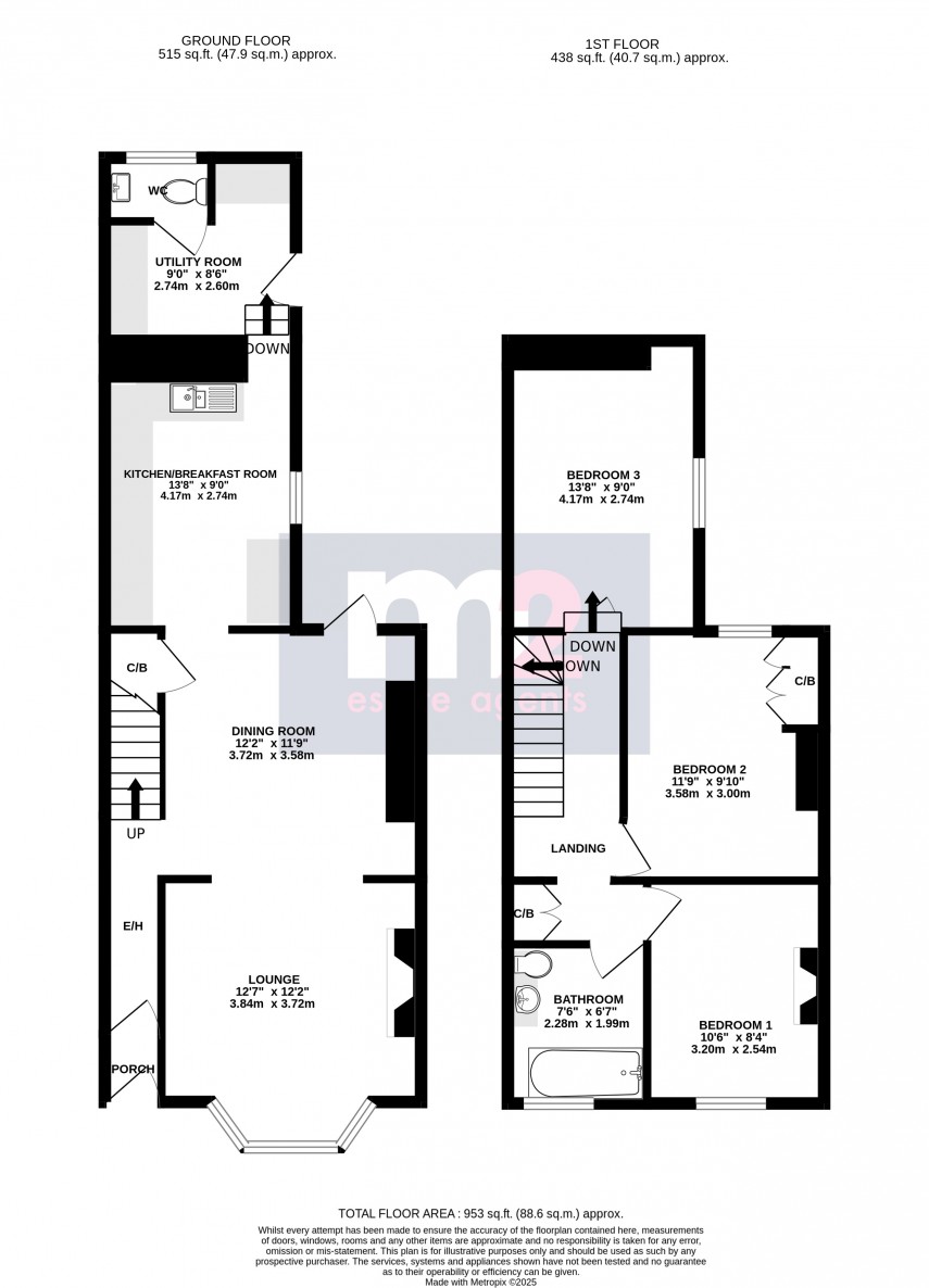 Floorplan for Oak Street, Cwmbran, Torfaen