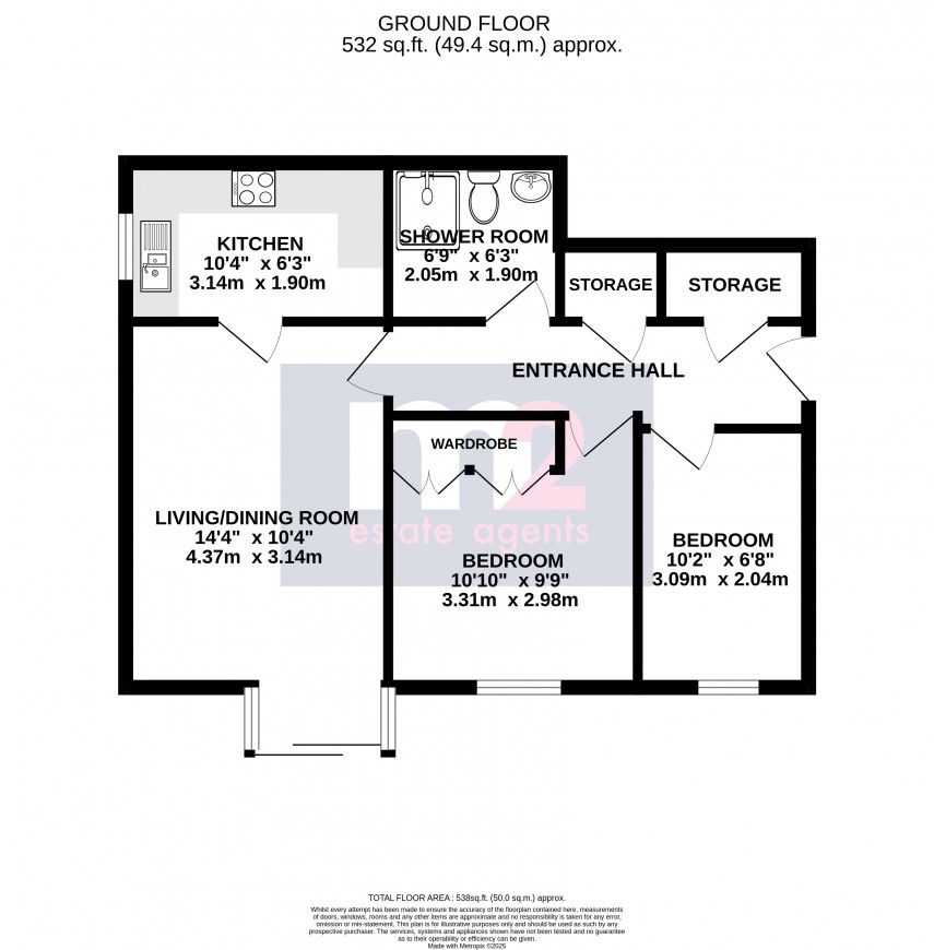 Floorplan for Priory Gardens, Abergavenny, Monmouthshire