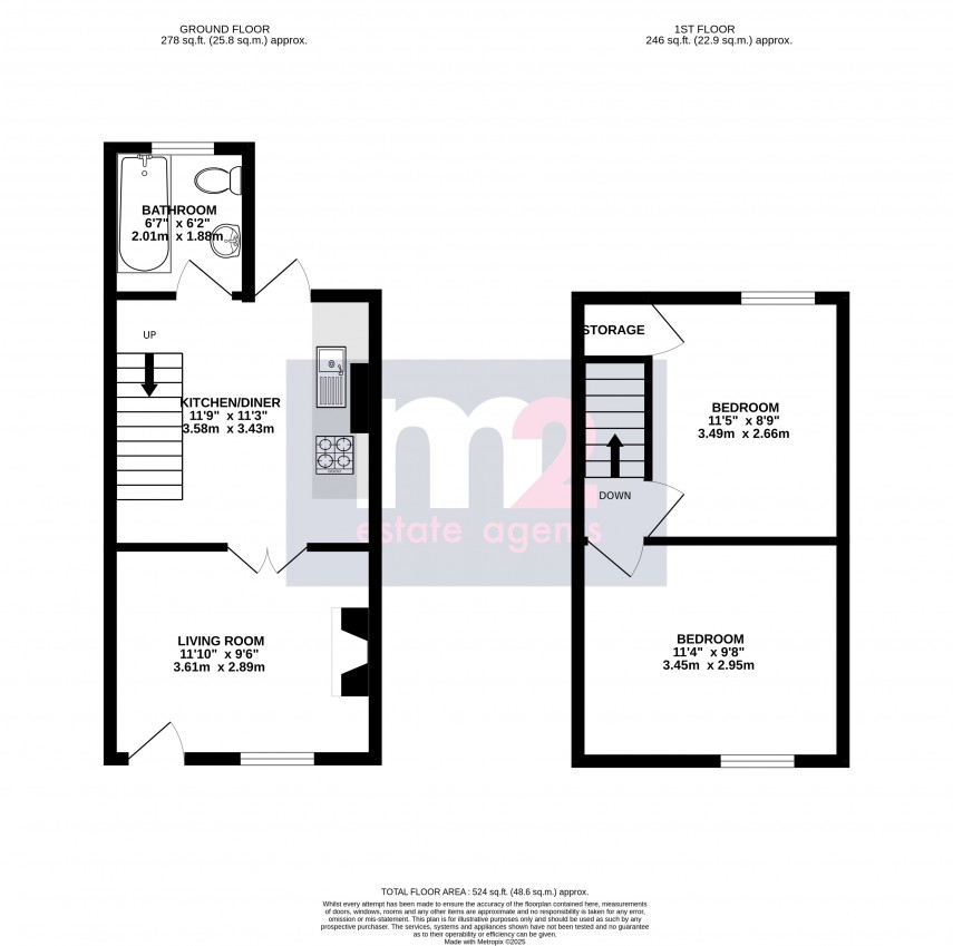 Floorplan for North Street, Abergavenny, Monmouthshire