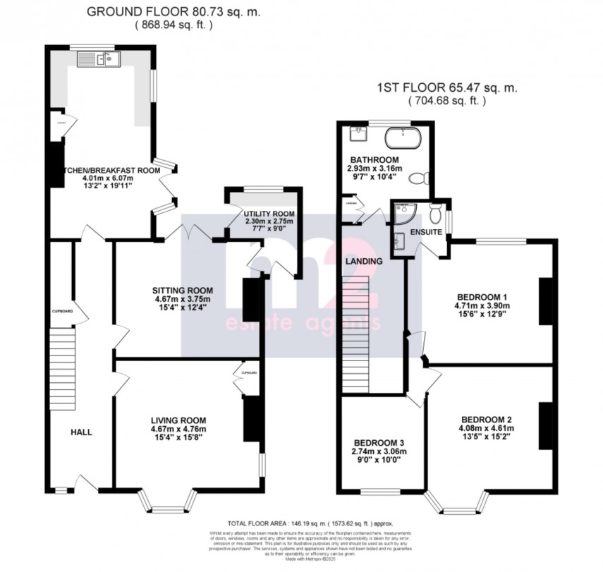Floorplan for St Marks Crescent, Newport