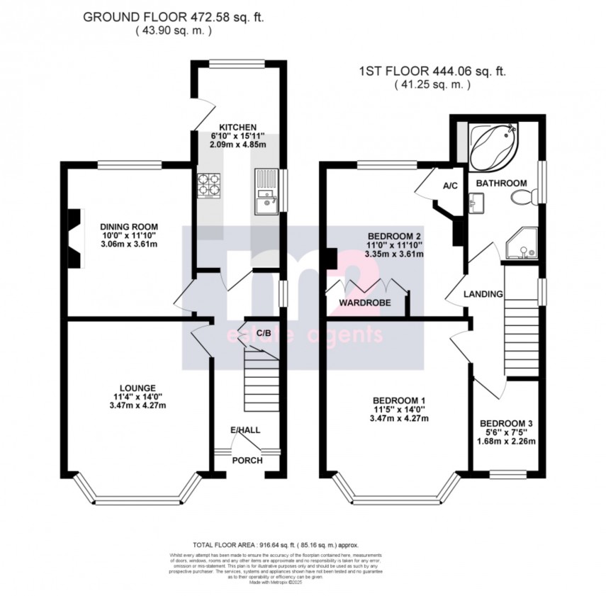 Floorplan for Upper Tennyson Road, Newport