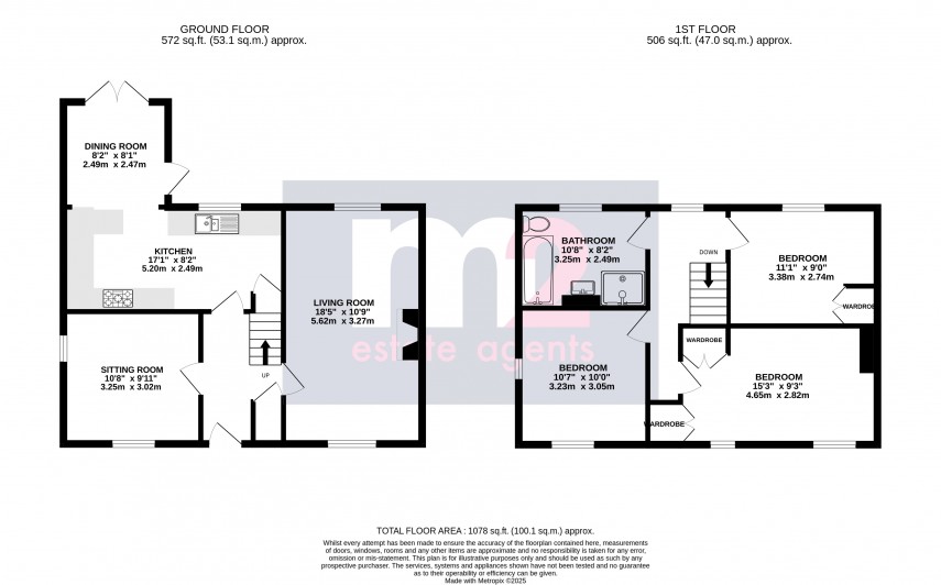Floorplan for Mardy, Abergavenny, Monmouthshire