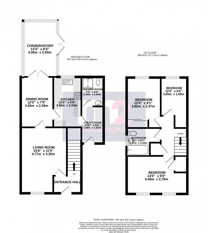 Floorplan for Elstob Way, Monmouth