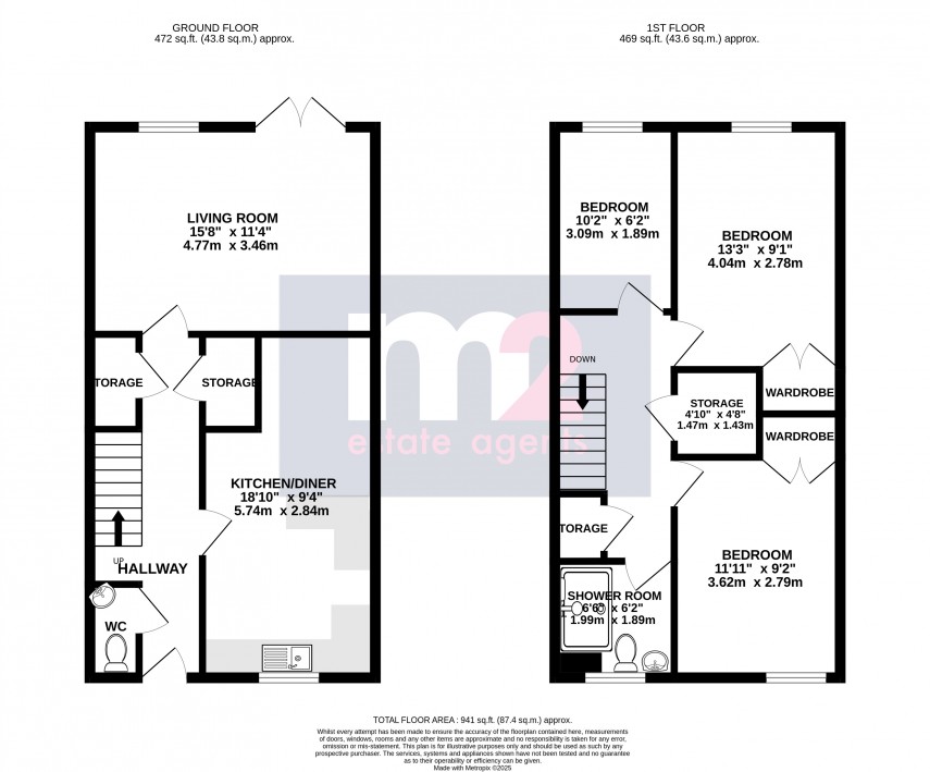 Floorplan for Dan Y Deri, Abergavenny, Monmouthshire