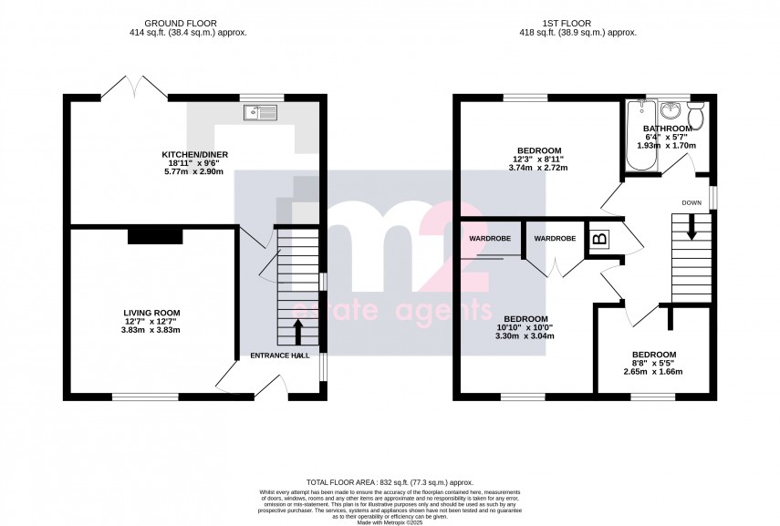 Floorplan for Underhill Crescent, Abergavenny, Monmouthshire