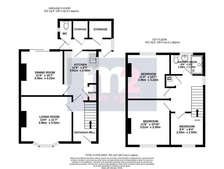 Floorplan for Hillcrest Road, Abergavenny, Monmouthshire