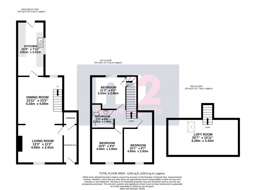 Floorplan for Mardy, Abergavenny, Monmouthshire