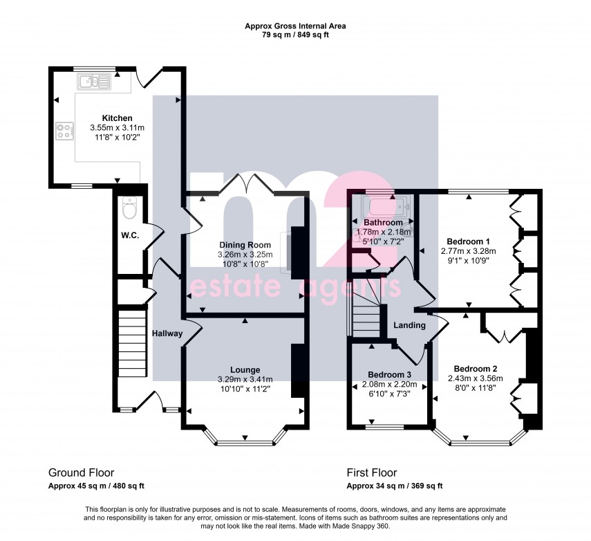 Floorplan for Bassaleg Road, Newport