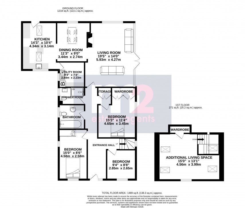 Floorplan for Govilon, Abergavenny, Monmouthshire