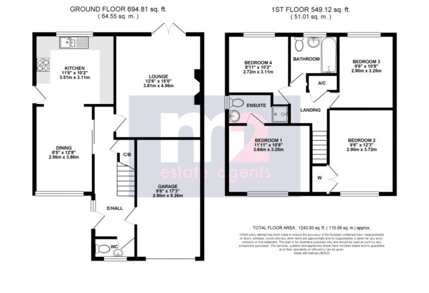 Floorplan for Castle Oak, Usk, Monmouthshire