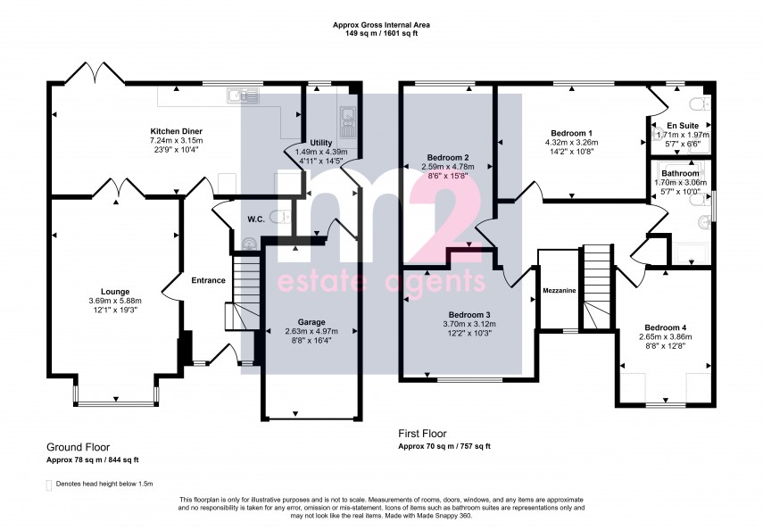 Floorplan for Summerfield Road, Abergavenny, Monmouthshire
