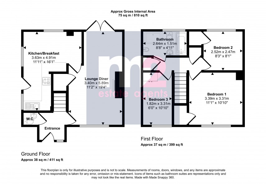 Floorplan for Llanyravon, Cwmbran, Torfaen