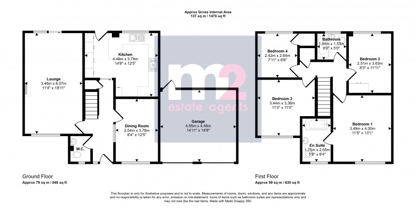 Floorplan for Castle Oak, Usk, Monmouthshire