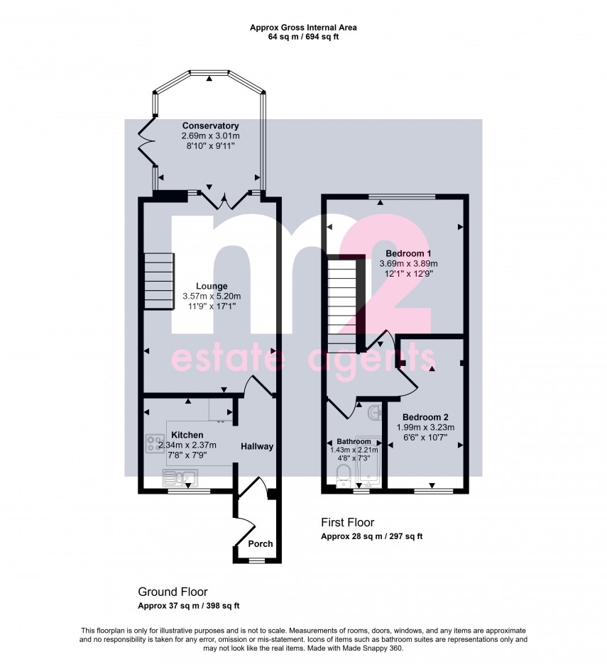 Floorplan for Penperlleni, Pontypool, Monmouthshire