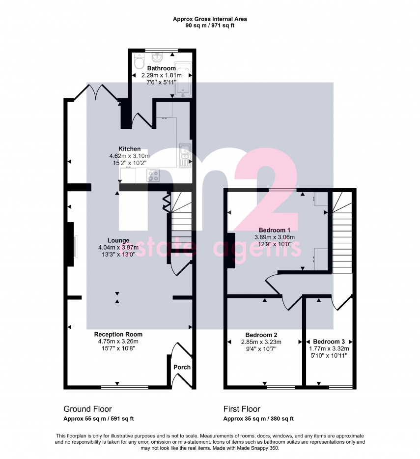 Floorplan for Dewstow Street, Newport