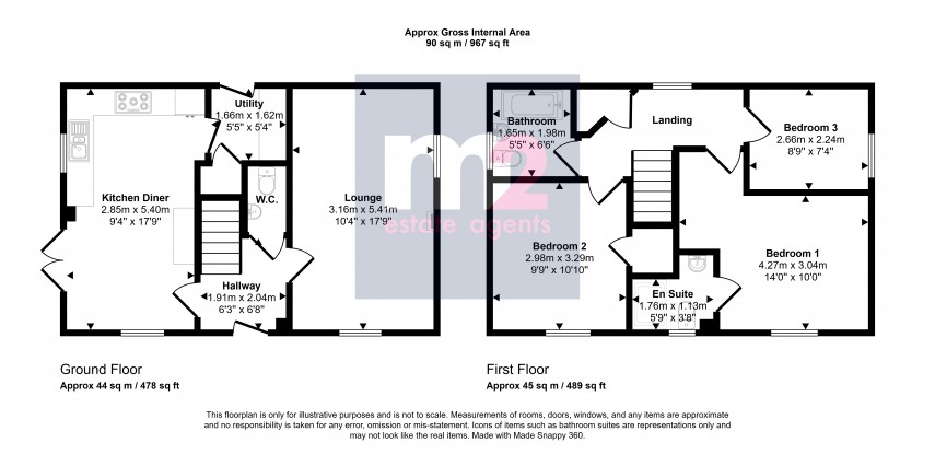 Floorplan for Penperlleni, Pontypool, Monmouthshire