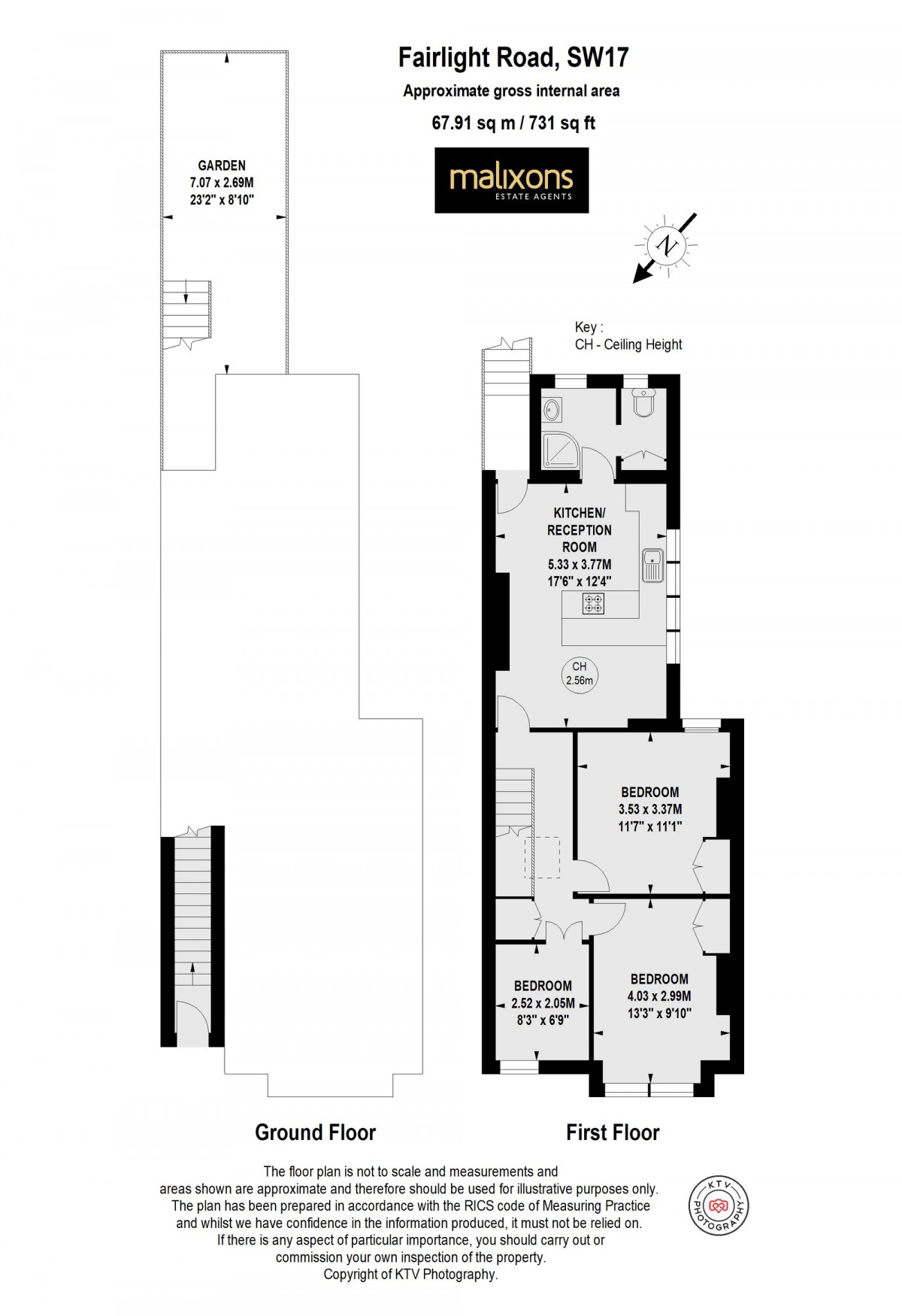 Floorplan for Fairlight Road, London, SW17
