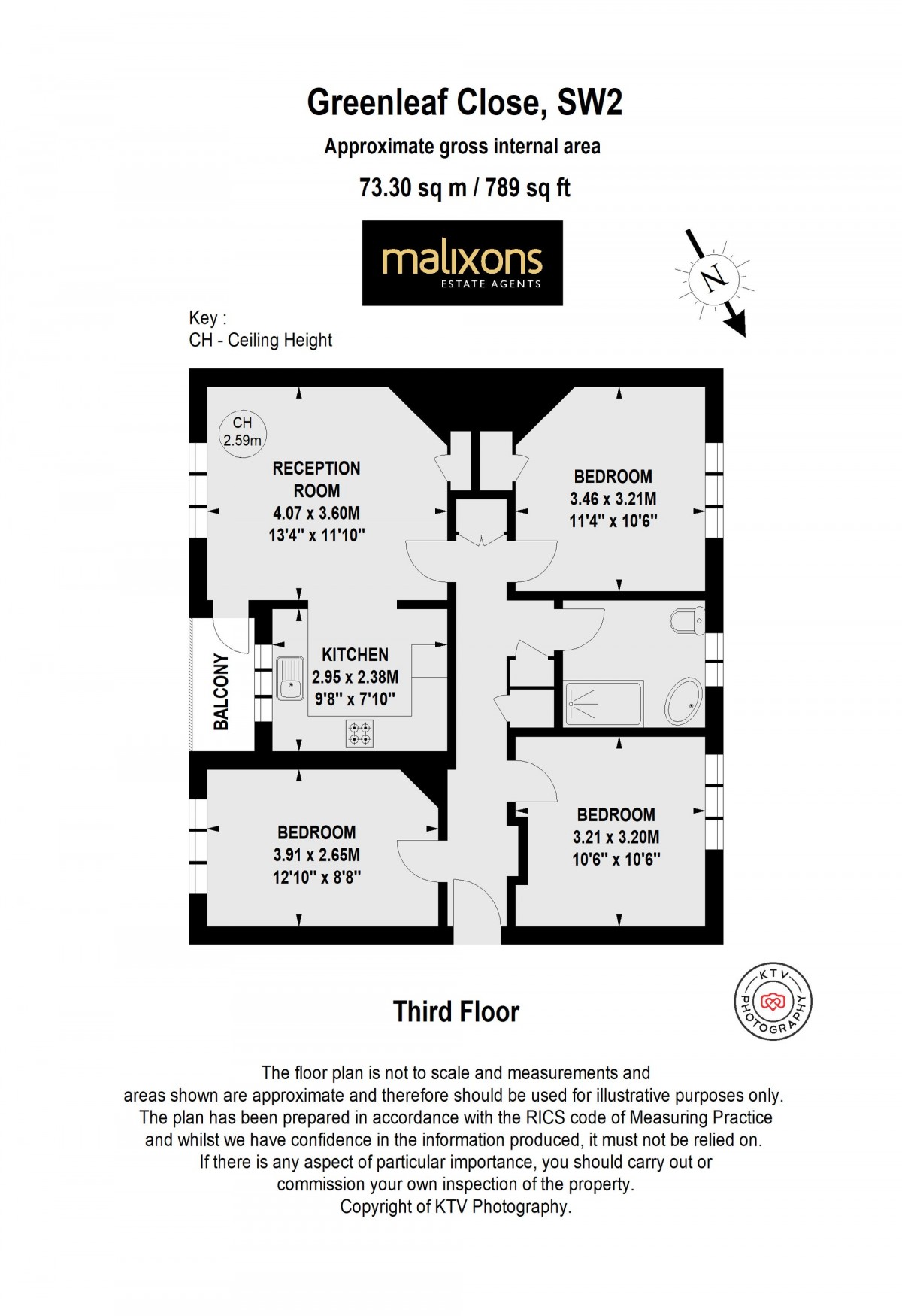 Floorplan for Tulse Hill, Greenleaf Close Tulse Hill, SW2