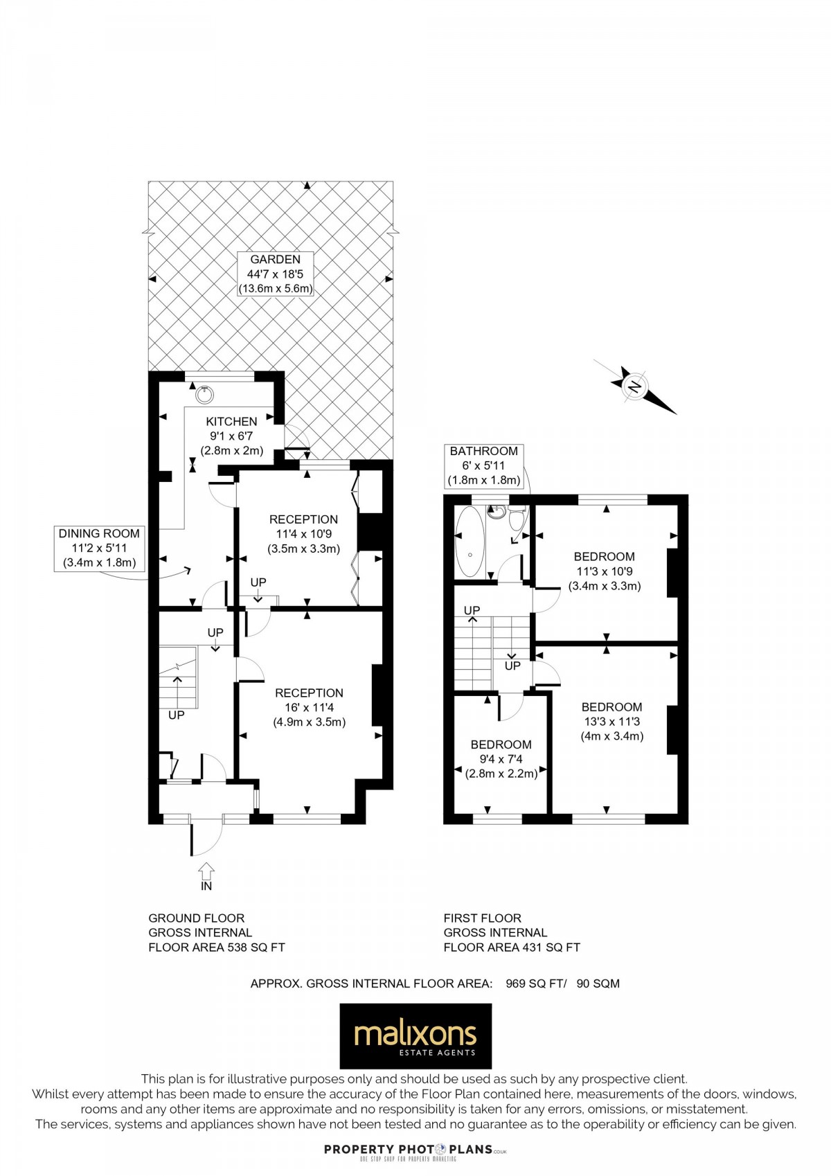 Floorplan for Whitford Gardens, Mitcham, CR4