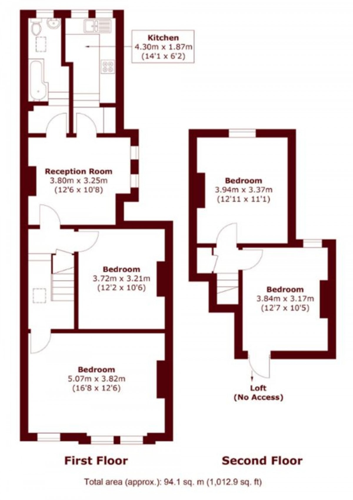 Floorplan for Hoyle Road, London, SW17