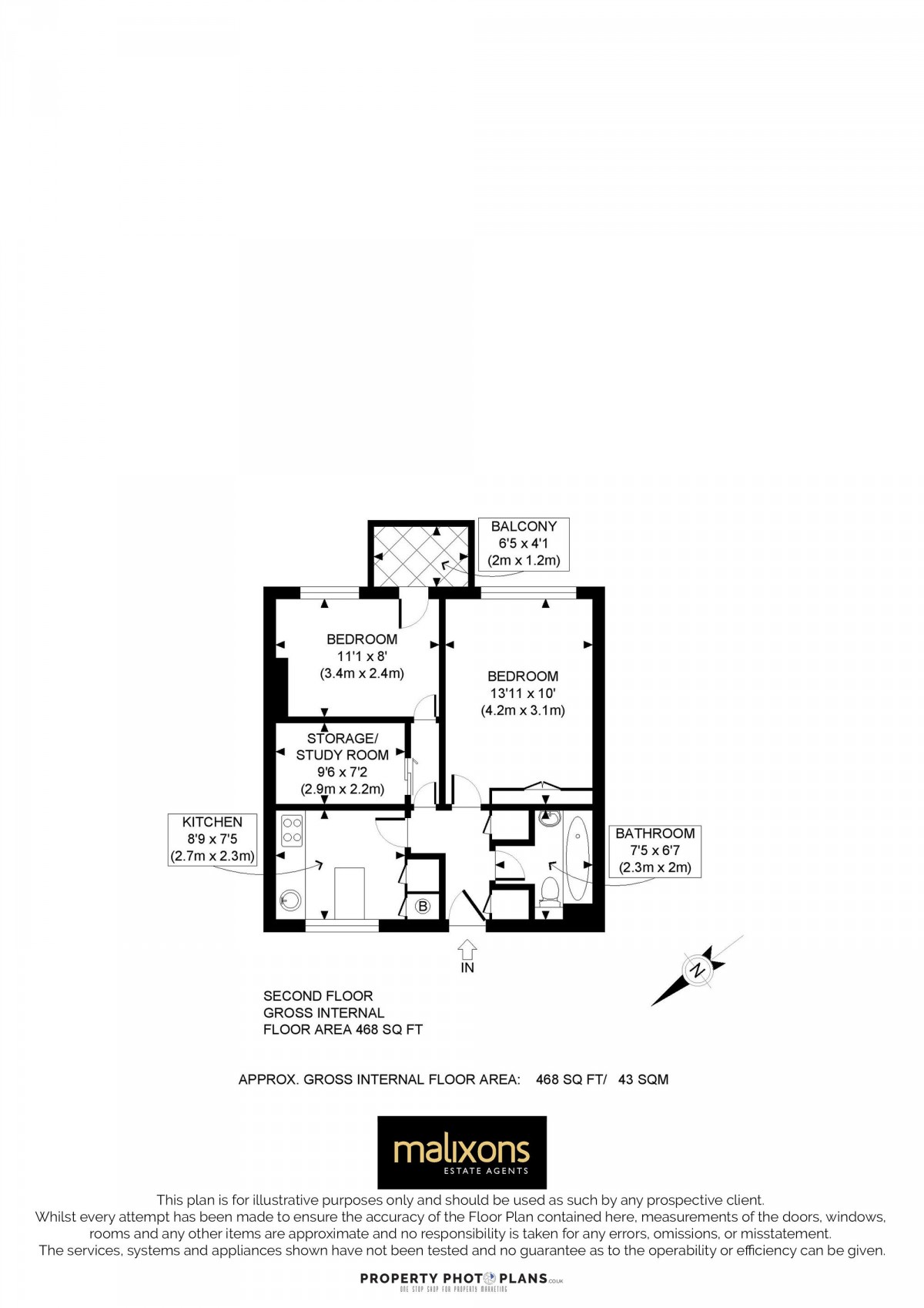 Floorplan for Holdernesse Road, London, SW17