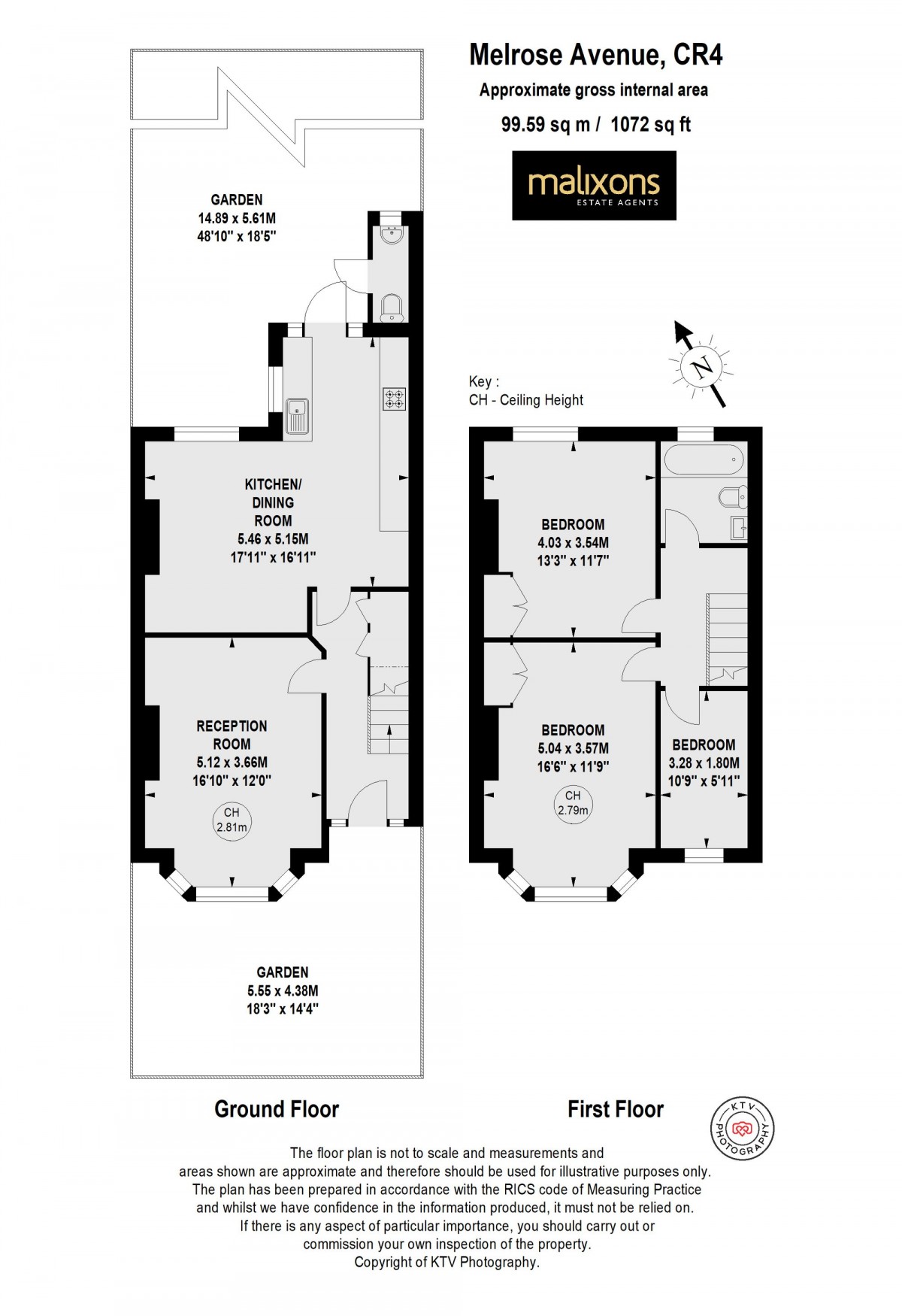 Floorplan for Melrose Avenue, Mitcham, CR4
