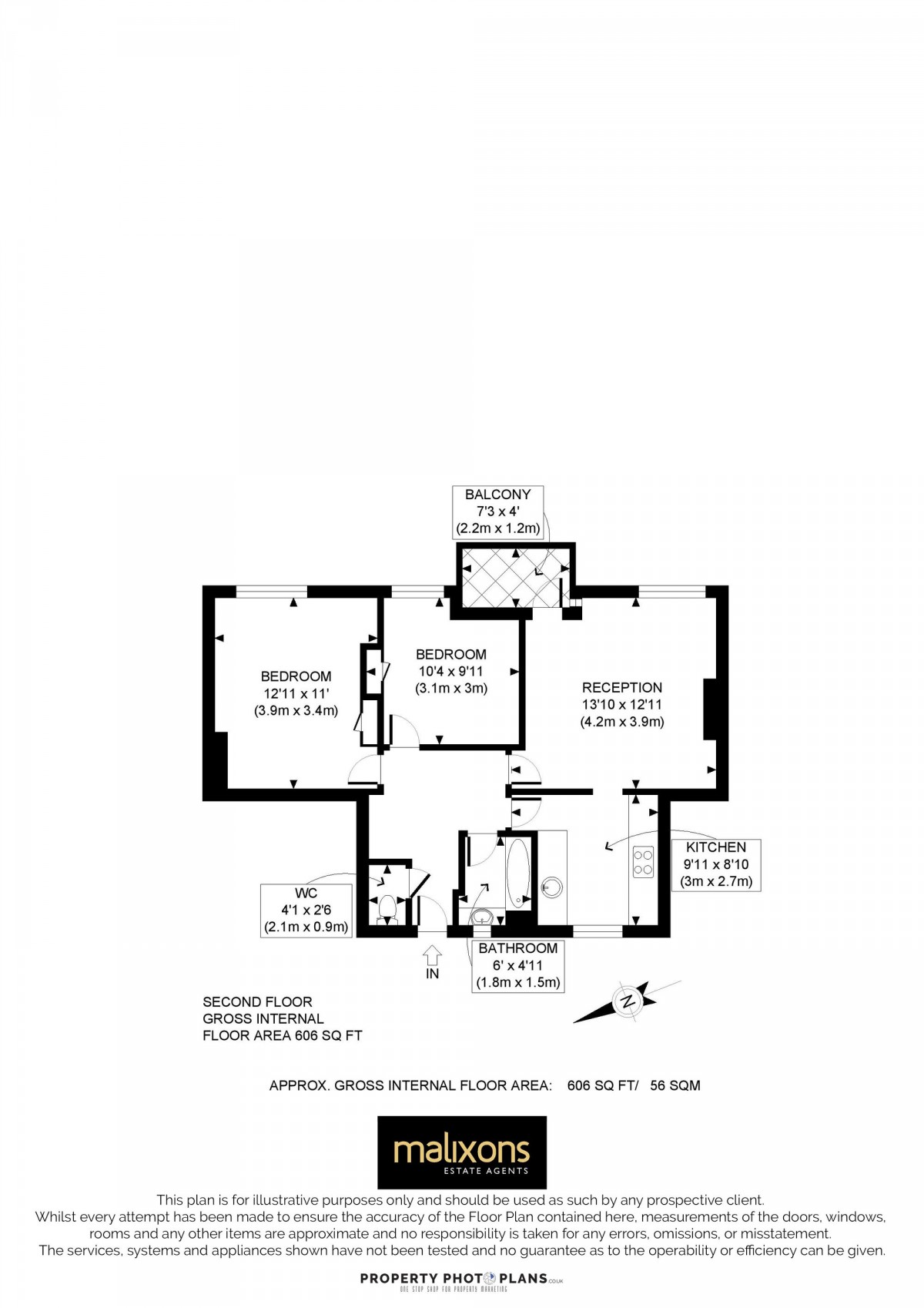 Floorplan for Tulse Hill, Tendring House Tulse Hill, SW2