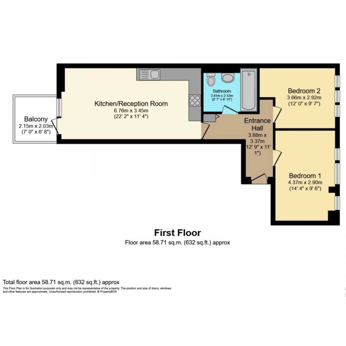 Floorplan for Cargreen Road, Paxton House, SE25