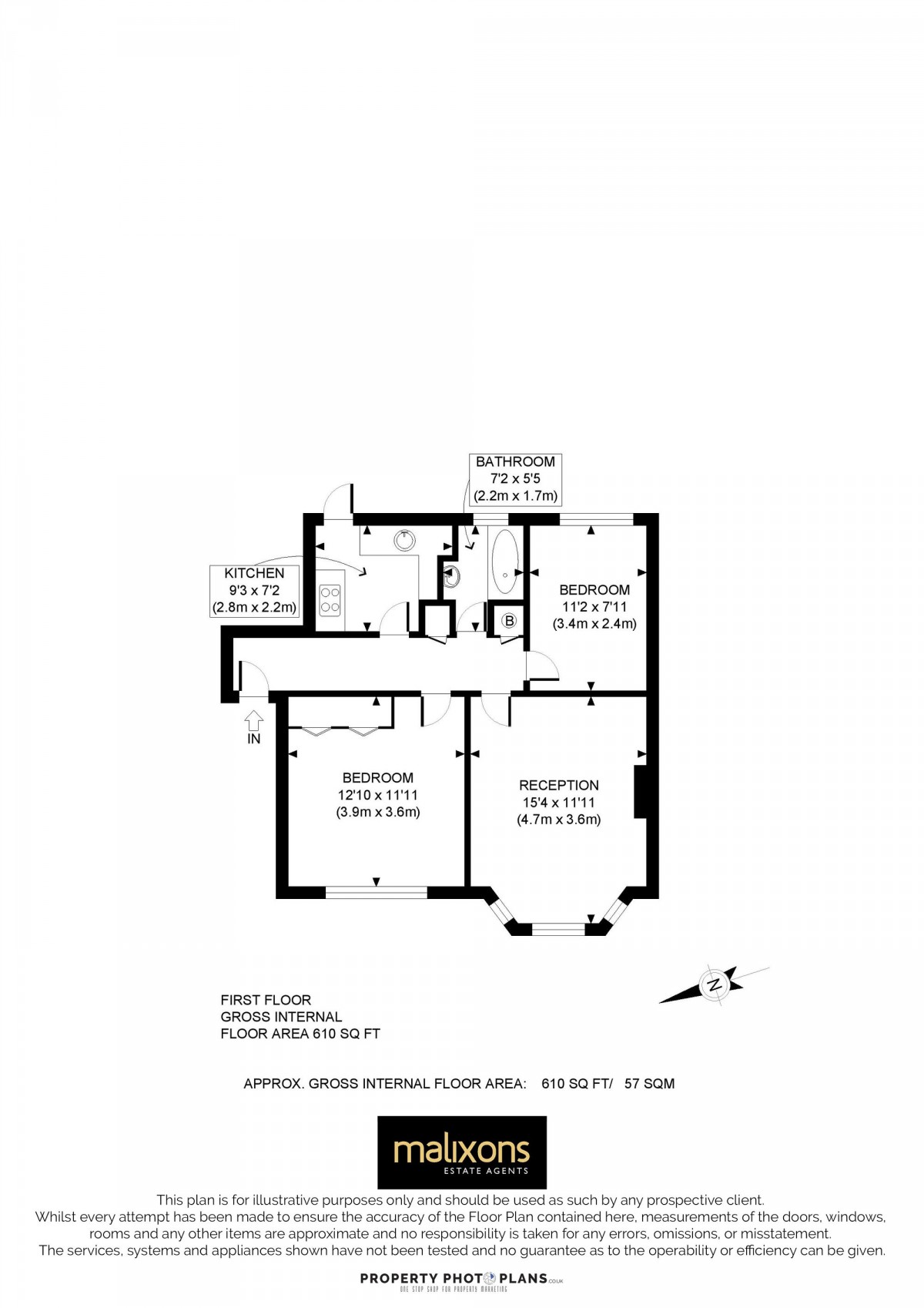 Floorplan for Leigham Avenue, Manor Court Leigham Avenue, SW16