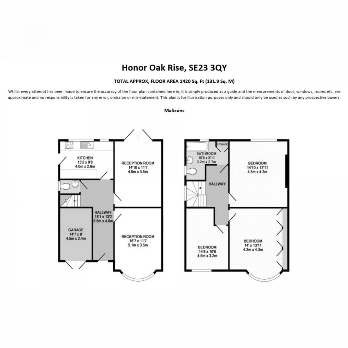 Floorplan for Honor Oak Rise, London, SE23