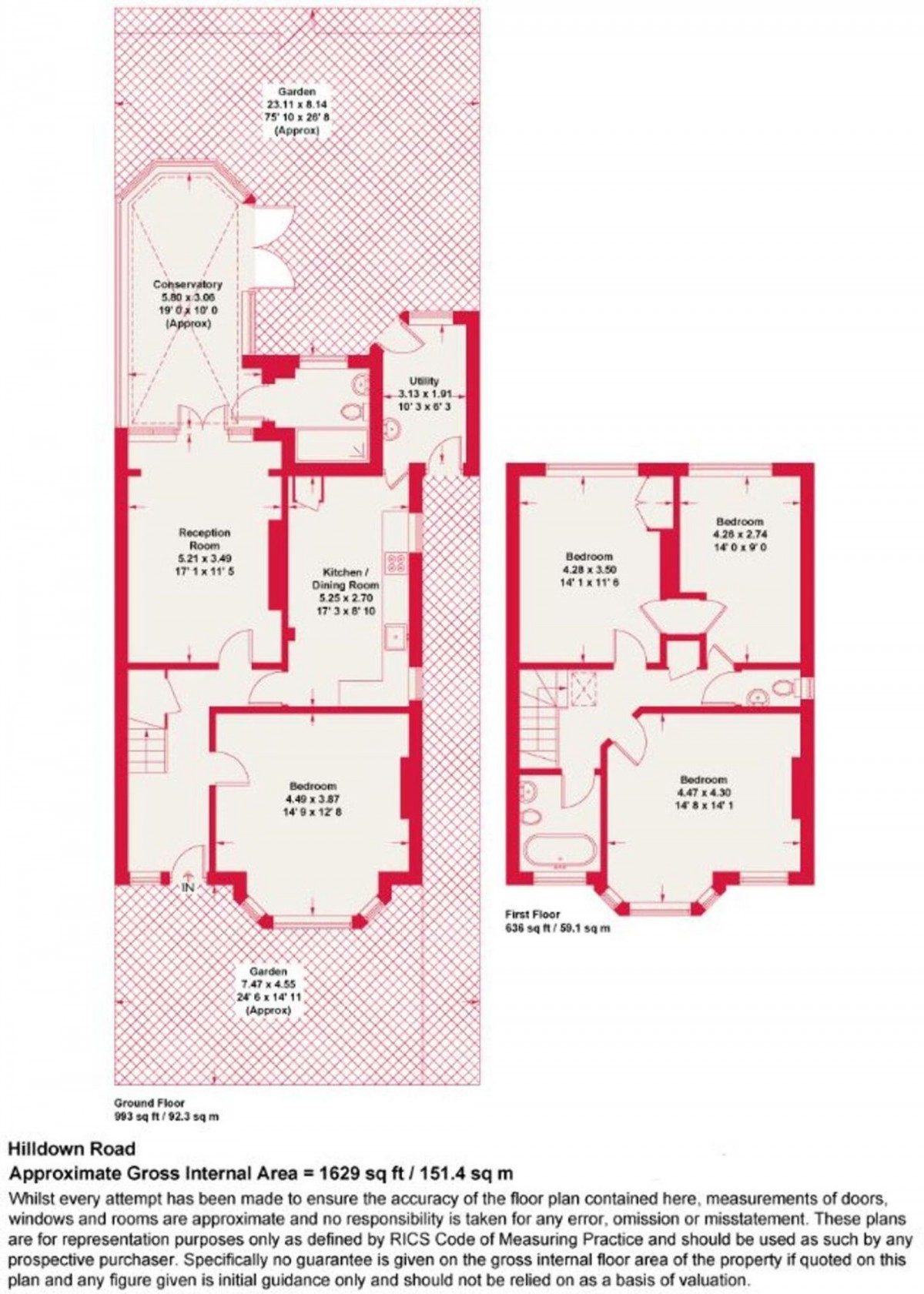 Floorplan for Hilldown Road, London, SW16