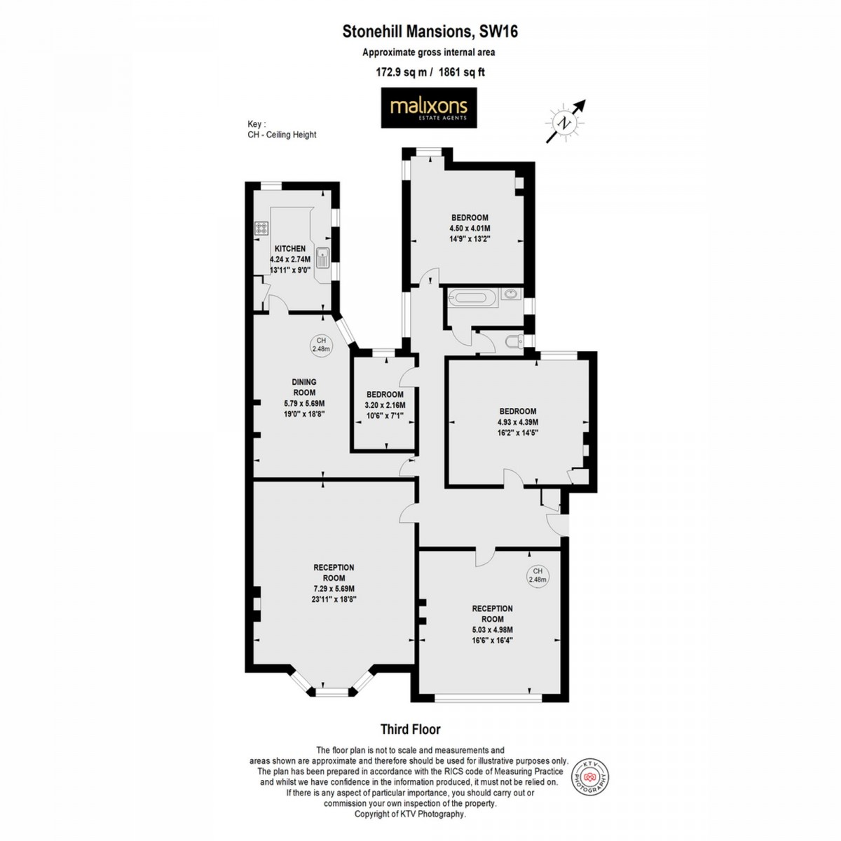 Floorplan for Streatham High Road, Stonehills Mansions, SW16