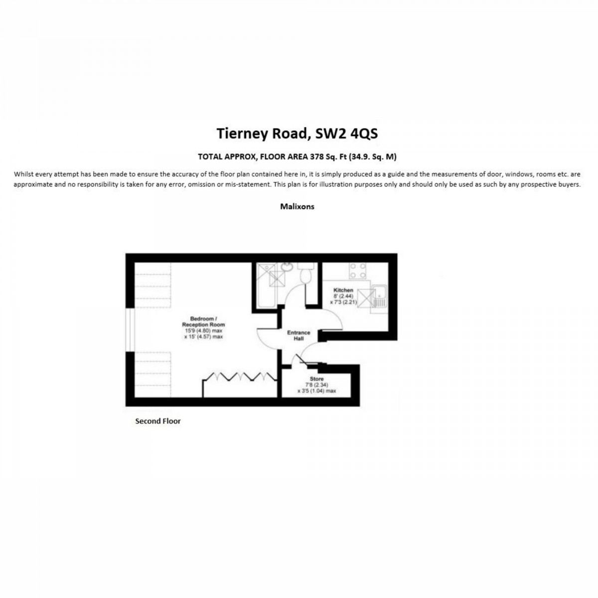 Floorplan for Tierney Road, London, SW2