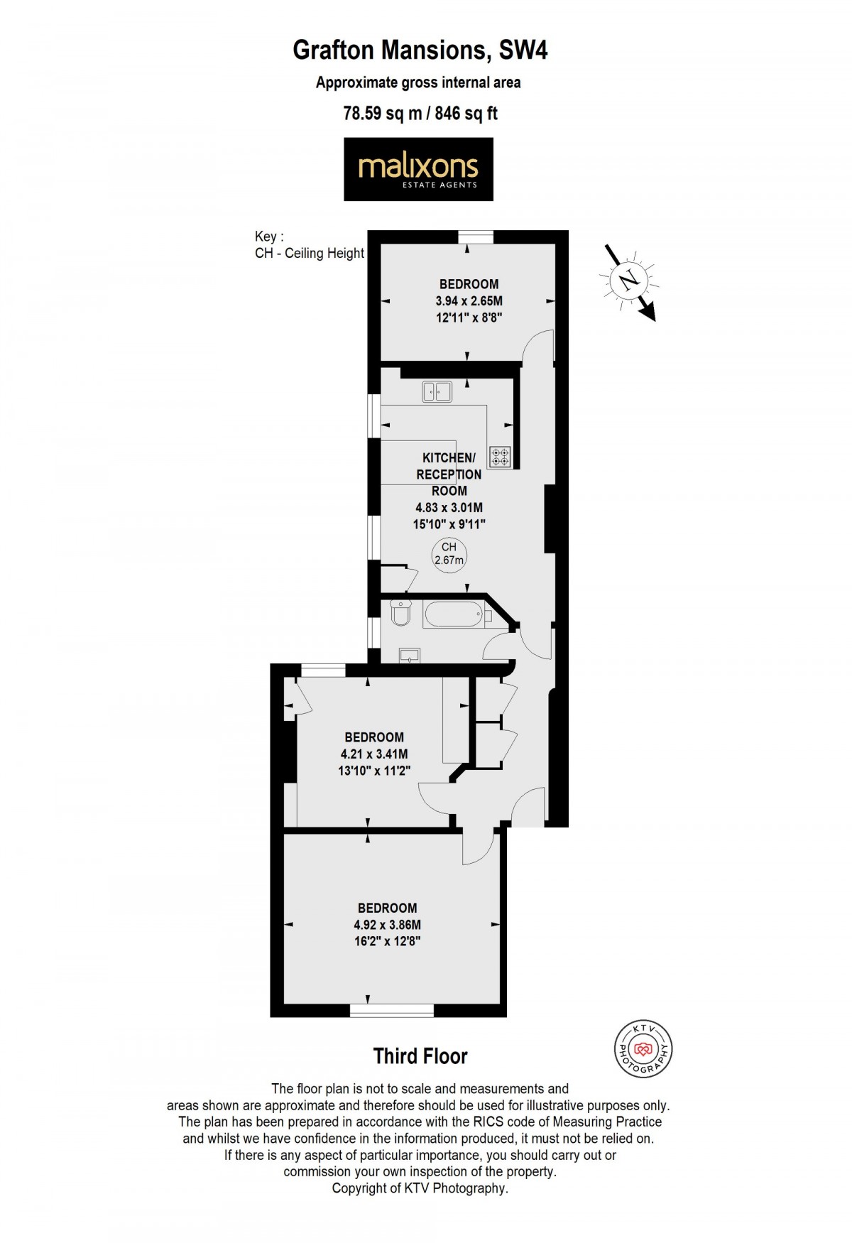 Floorplan for Venn Street, Grafton Mansions, SW4