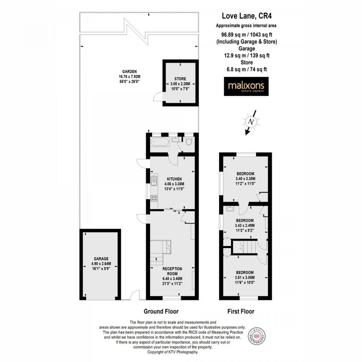 Floorplan for Love Lane, Mitcham, CR4